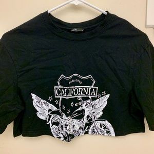 NWOT black California biker crop top 🏁